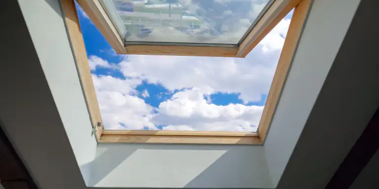 Skylight installed in a roof bringing natural light into a home