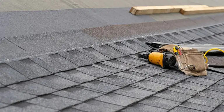 Composite roofing shingles styled to resemble natural shakes
