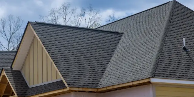 Close-up of a well-maintained asphalt shingle roof